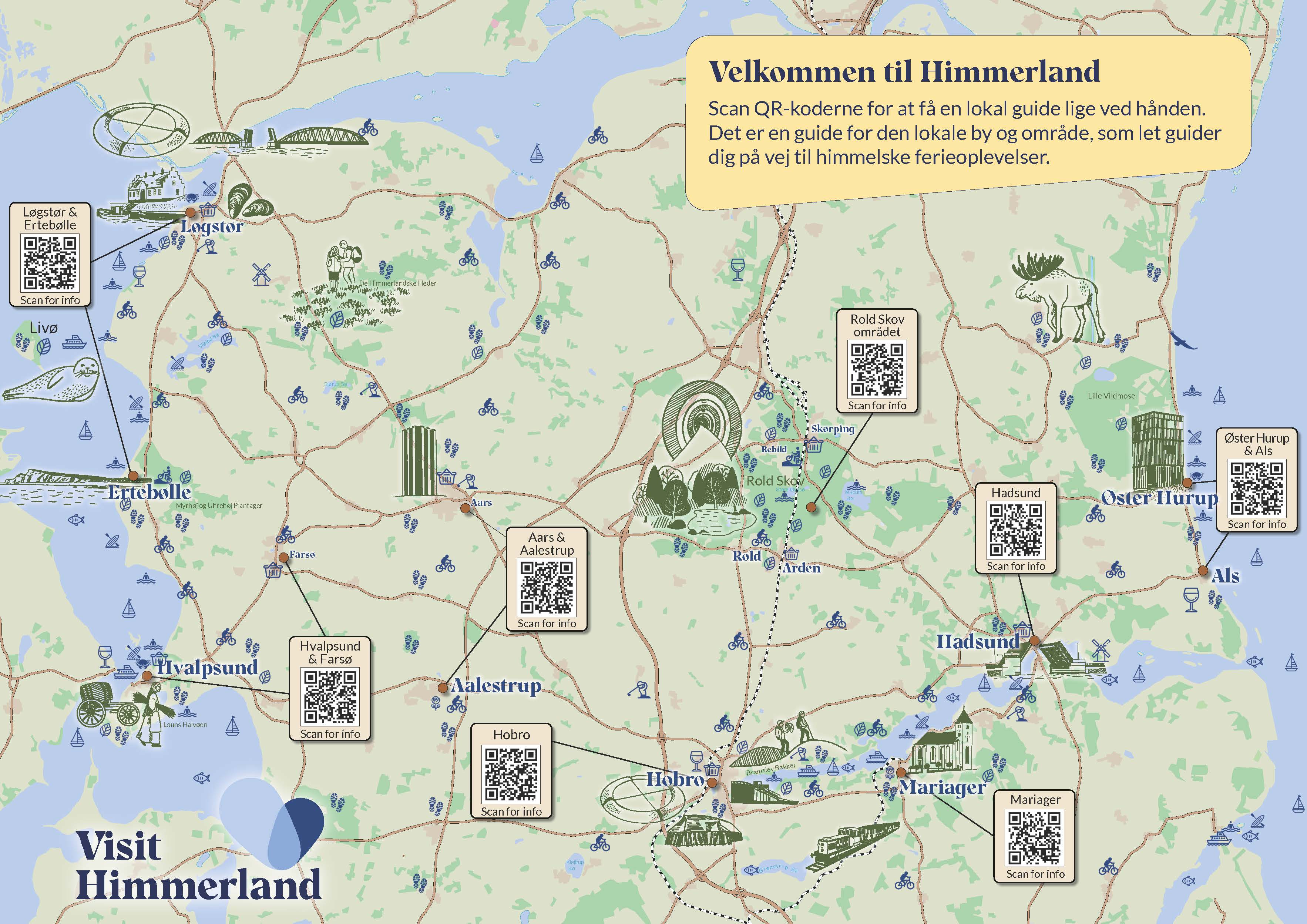 Kort med lokale QR koder - lige til print